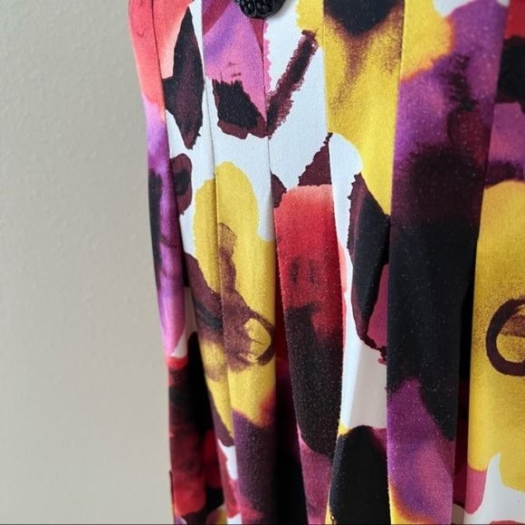 Dress Womens Small Multi-Colored Floral Print Pockets Stretch Sleeveless - Picture 11 of 15